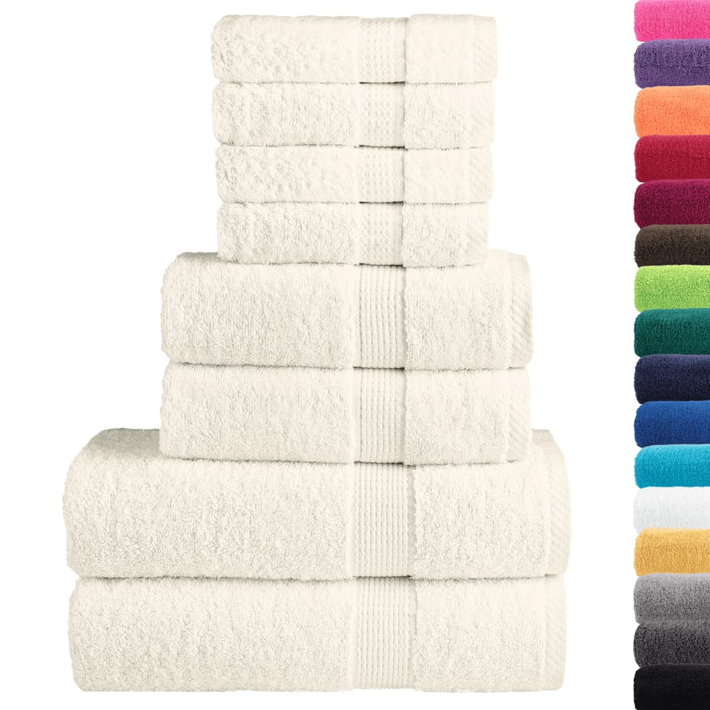 Vidaxl Set serviette à 8 pièces Solund 600 g m² de couleur crème