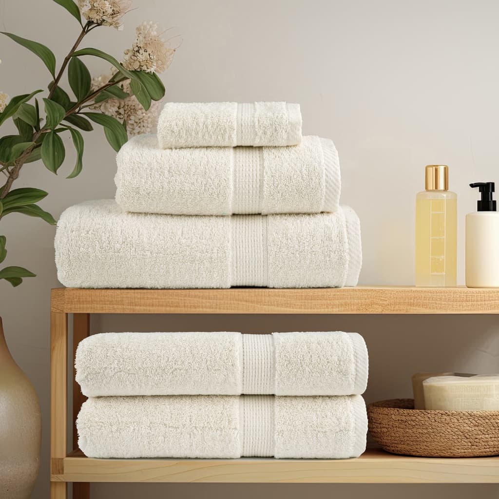Vidaxl Set serviette à 8 pièces Solund 600 g m² de couleur crème