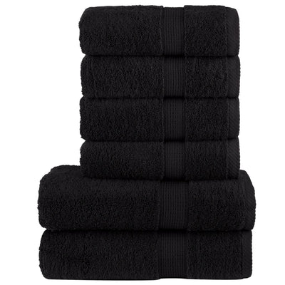 Vidaxl Set serviette à 6 pièces Solund 600 g m² noir