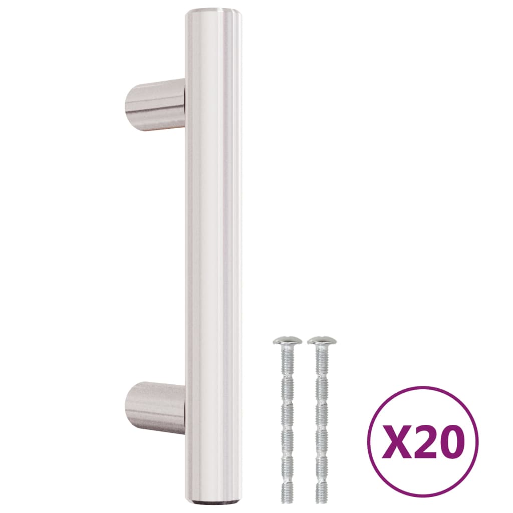 Vidaxx poignées 20 pcs 64 mm acier inoxydable couleur argent