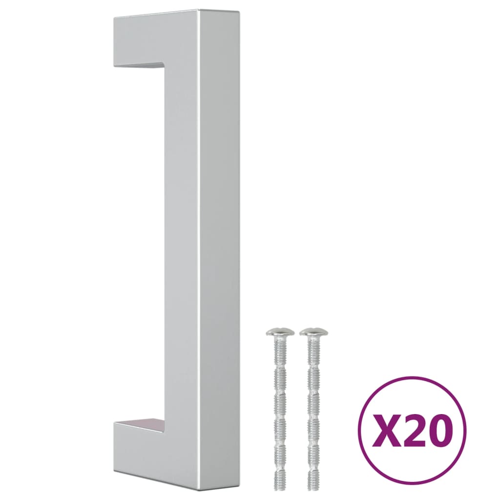 VidaXL poignées 20 pcs 96 mm acier inoxydable couleur argent