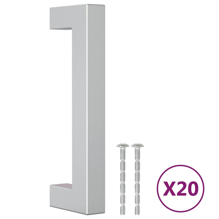 VidaXL poignées 20 pcs 96 mm acier inoxydable couleur argent