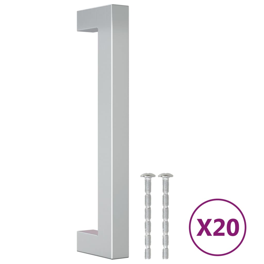 VidaXL poignées 20 pcs 128 mm acier inoxydable couleur argent