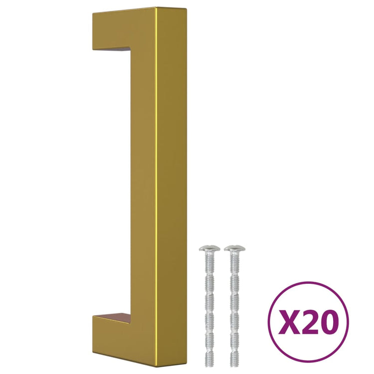 VidaXL poignées 20 pcs 96 mm acier inoxydable doré
