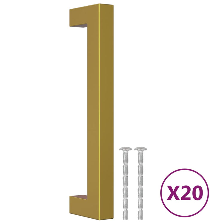 VidaXL poignées 20 pcs 128 mm acier inoxydable doré