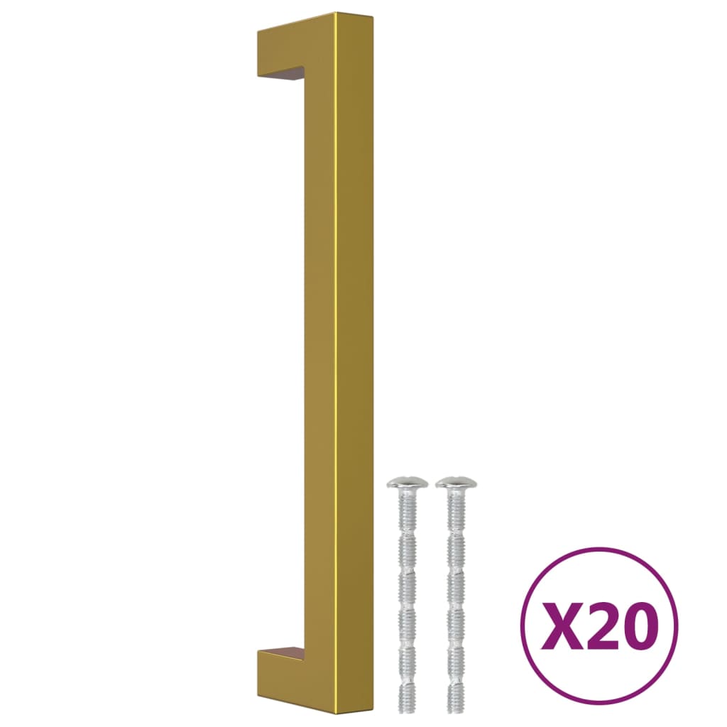 VidaXL poignées 20 pcs 160 mm acier inoxydable doré