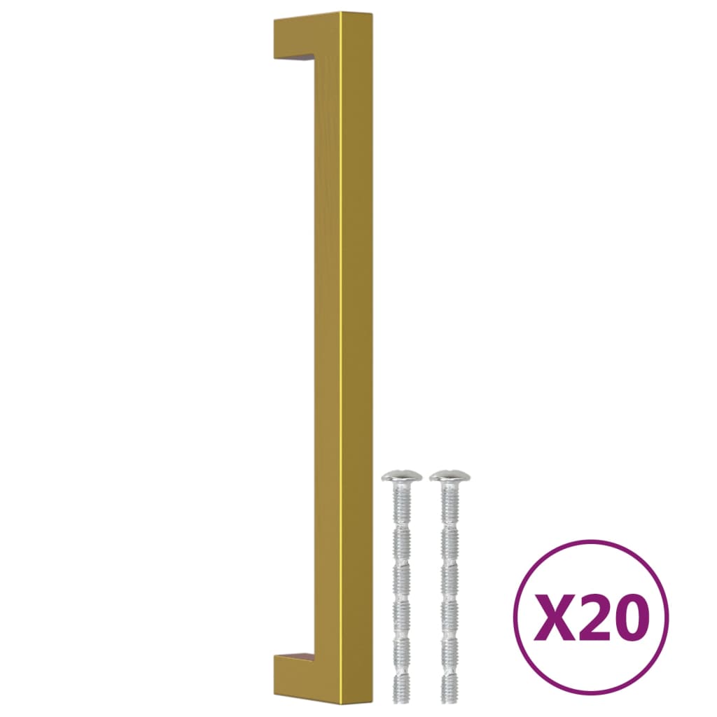 VidaXL poignées 20 pcs 192 mm acier inoxydable doré