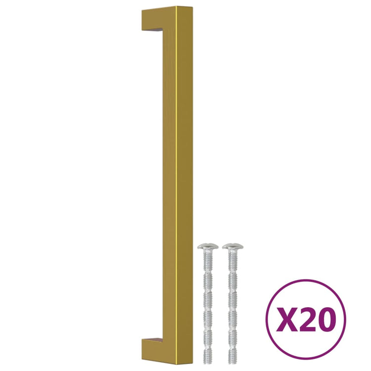 VidaXL poignées 20 pcs 192 mm acier inoxydable doré