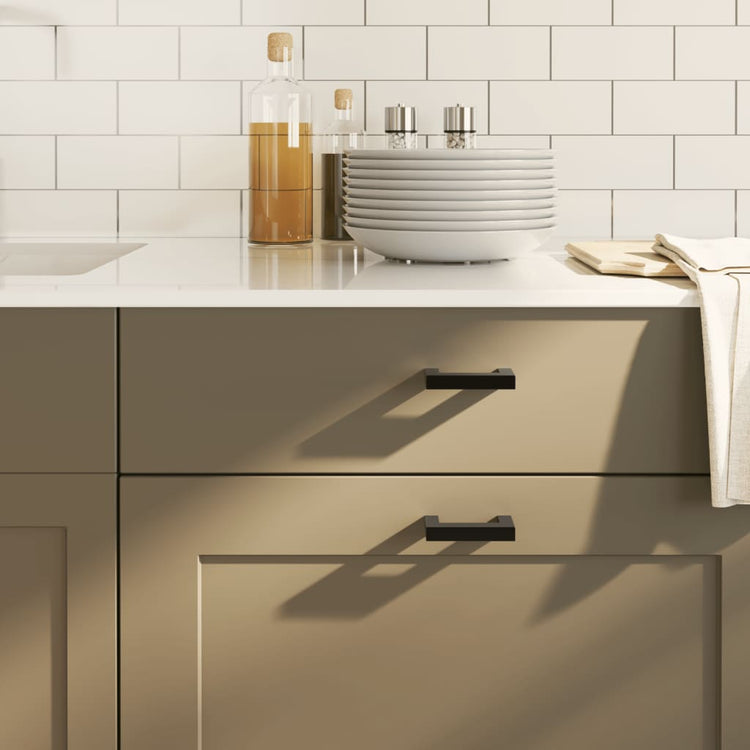 VidaXL poignées 20 pcs 64 mm acier inoxydable noir