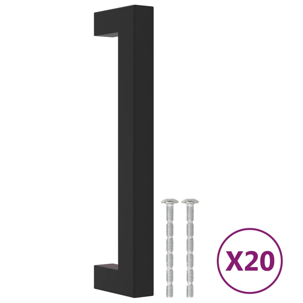 VidaXL poignées 20 pcs 128 mm acier inoxydable noir