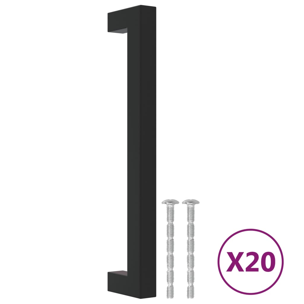 Vidaxx poignées 20 pcs 160 mm acier inoxydable noir