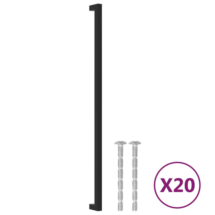 VidaXL poignées 20 pcs 480 mm acier inoxydable noir