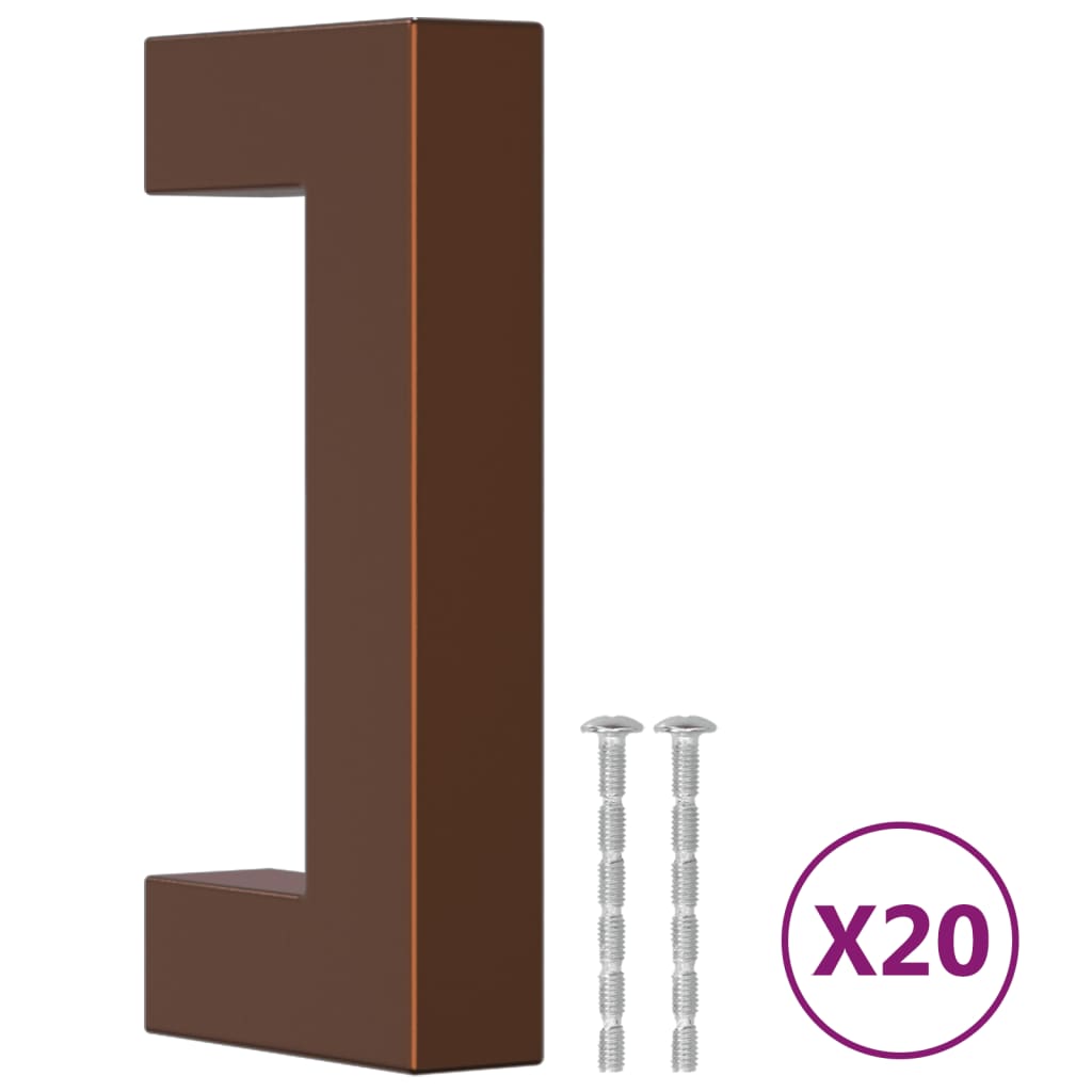 VidaXL poignées 20 pcs 64 mm acier inoxydable couleur bronze