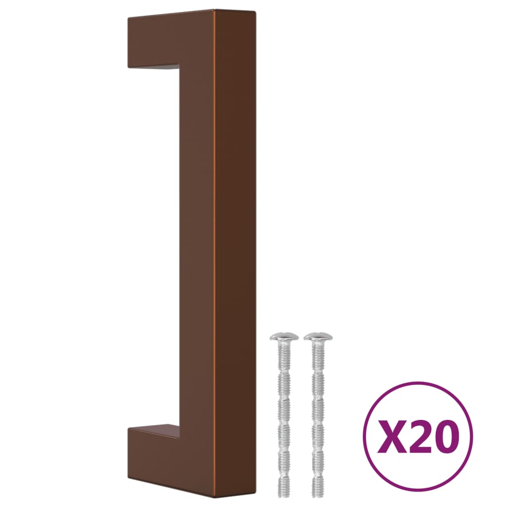 VidaXL poignées 20 pcs 96 mm acier inoxydable couleur bronze