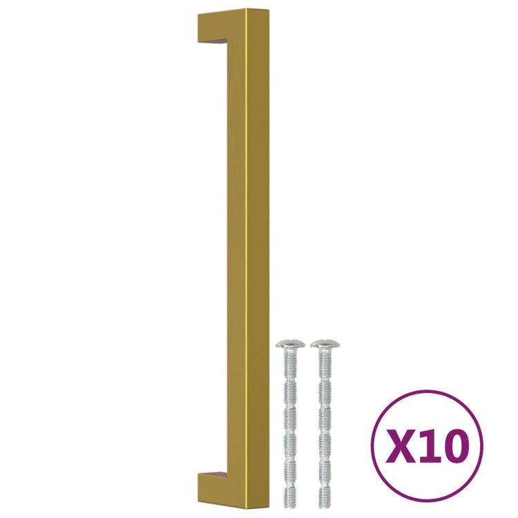 VidaXL poignées 10 pcs 192 mm acier inoxydable doré