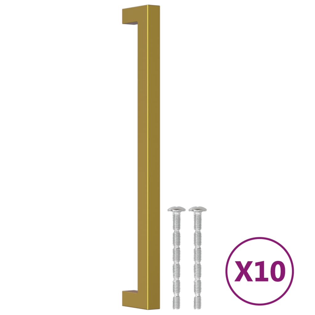 VidaXL poignées 10 pcs 224 mm acier inoxydable doré