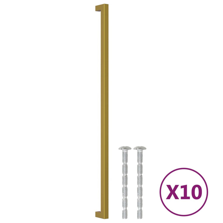 VidaXL poignées 10 pcs 480 mm acier inoxydable doré