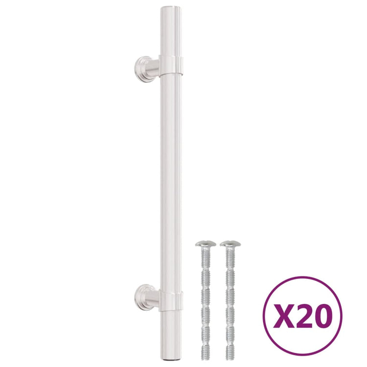VidaXL poignées 20 pcs 128 mm acier inoxydable couleur argent