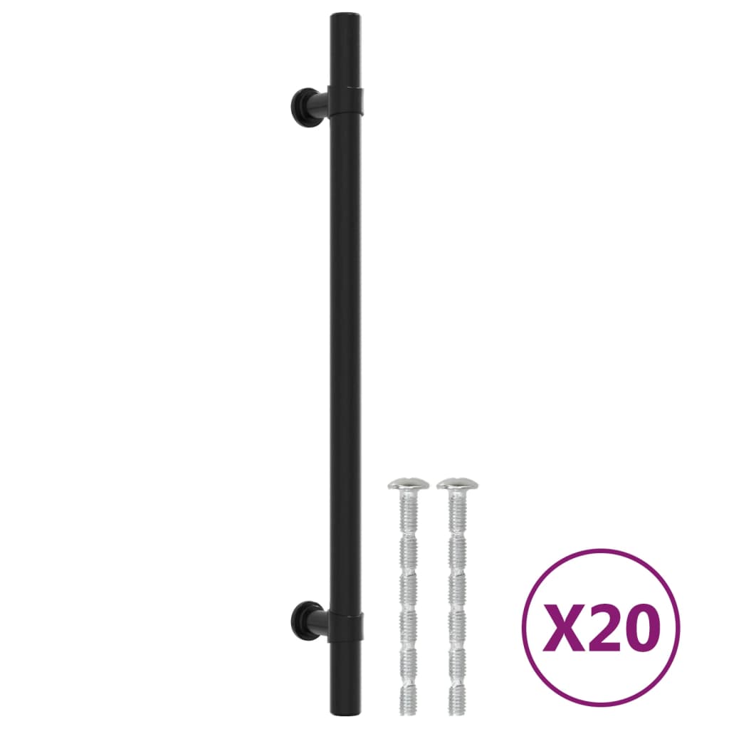 Vidaxx poignées 20 pcs 192 mm acier inoxydable noir