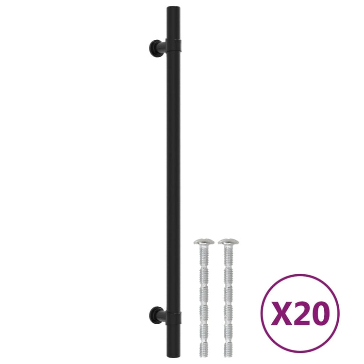 VidaXL poignées 20 pcs 224 mm acier inoxydable noir