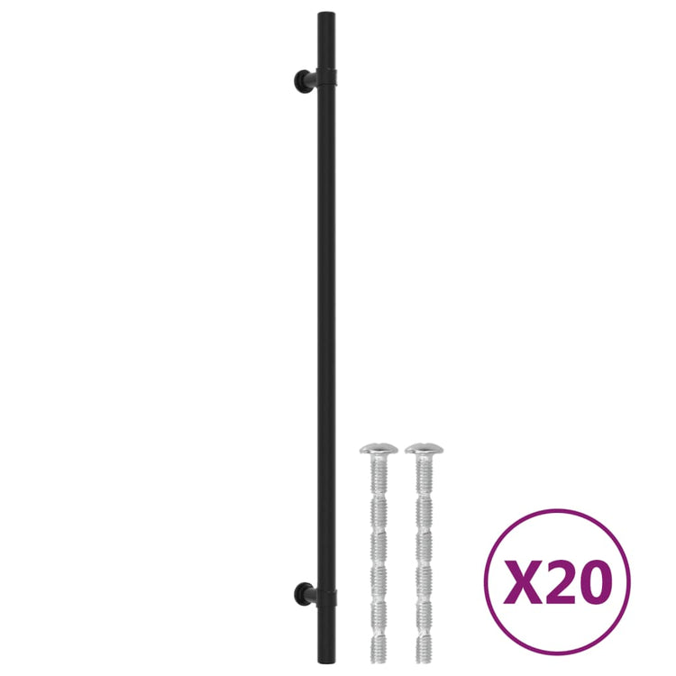 VidaXL poignées 20 pcs 320 mm acier inoxydable noir