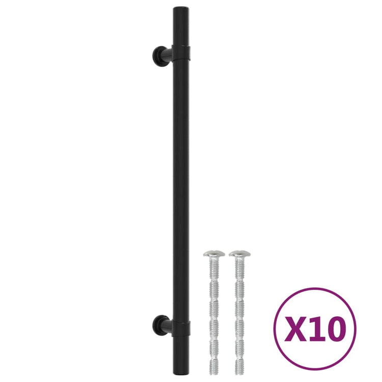 VidaXL poignées 10 pcs 192 mm acier inoxydable noir
