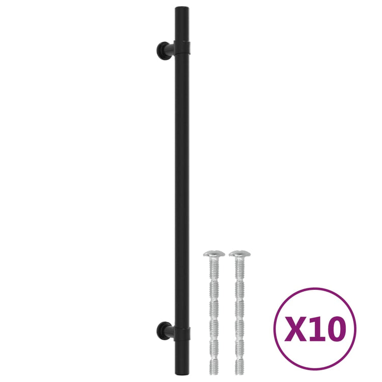 VidaXL poignées 10 pcs 224 mm acier inoxydable noir