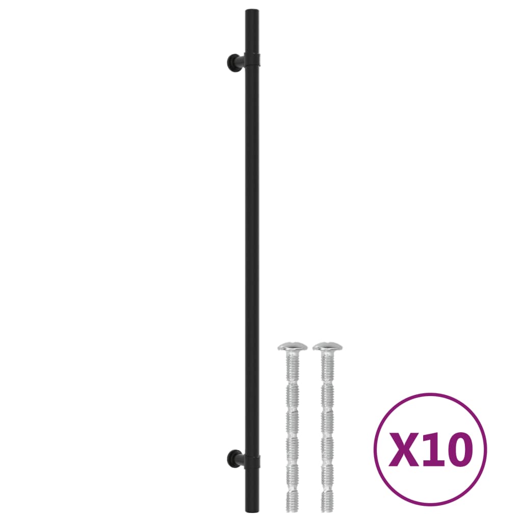 VidaXL poignées 10 pcs 320 mm acier inoxydable noir