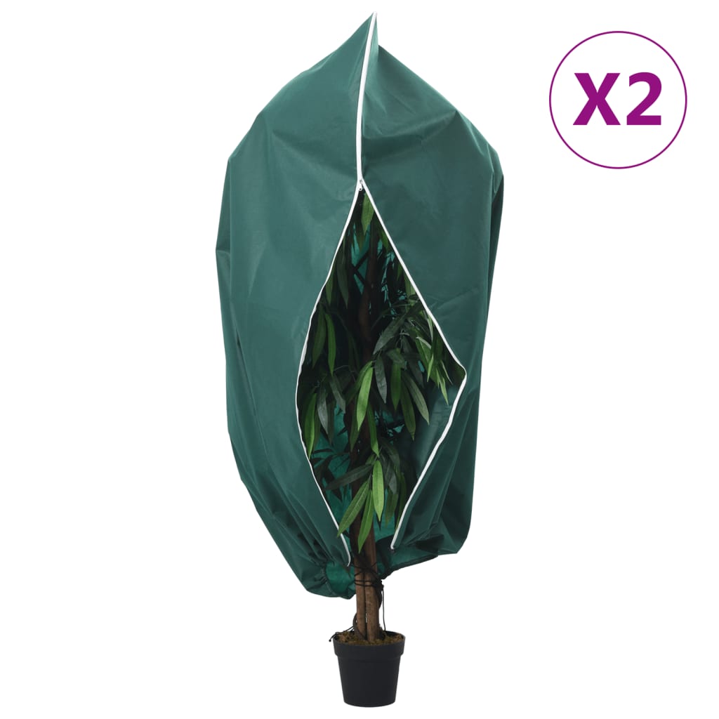 Vidaxxl couvertures végétales avec fermeture éclair 2 pcs 70 g m² 1,55x1,55 m