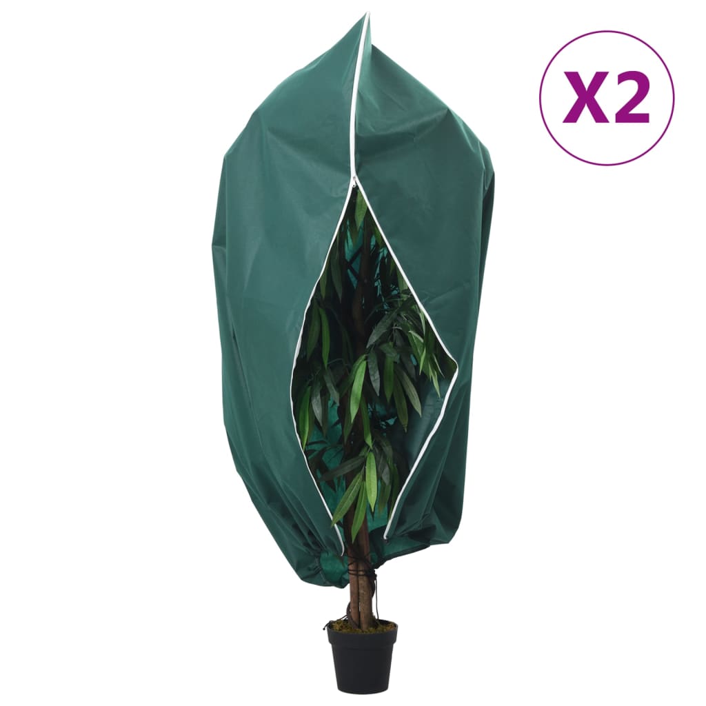 Vidaxxl couvertures végétales avec fermeture éclair 2 pcs 70 g m² 1,2x1,8 m