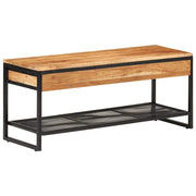 Banc de chaussures Vidaxl 110x35x45 cm en bois et en fer à acacia solide - afbeelding 1