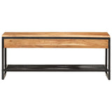 Banc de chaussures Vidaxl 110x35x45 cm en bois et en fer à acacia solide - afbeelding 2