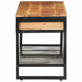 Banc de chaussures Vidaxl 110x35x45 cm en bois et en fer à acacia solide - afbeelding 3