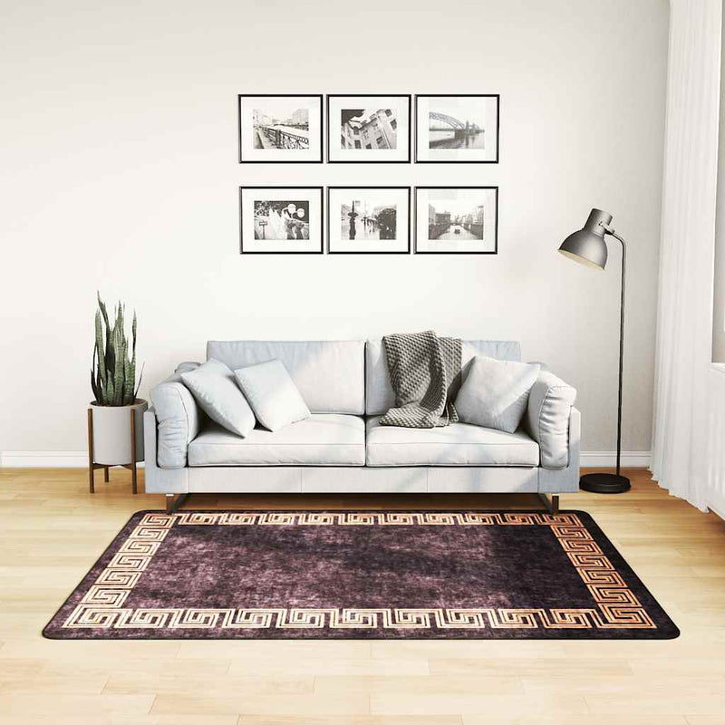 Tapis vidaxl Wasable Anti-Slip 120x170 cm noir et or de couleur