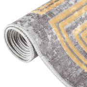 Vidaxl tapis lavable antidérapant 120x170 cm gris et or de couleur - afbeelding 3