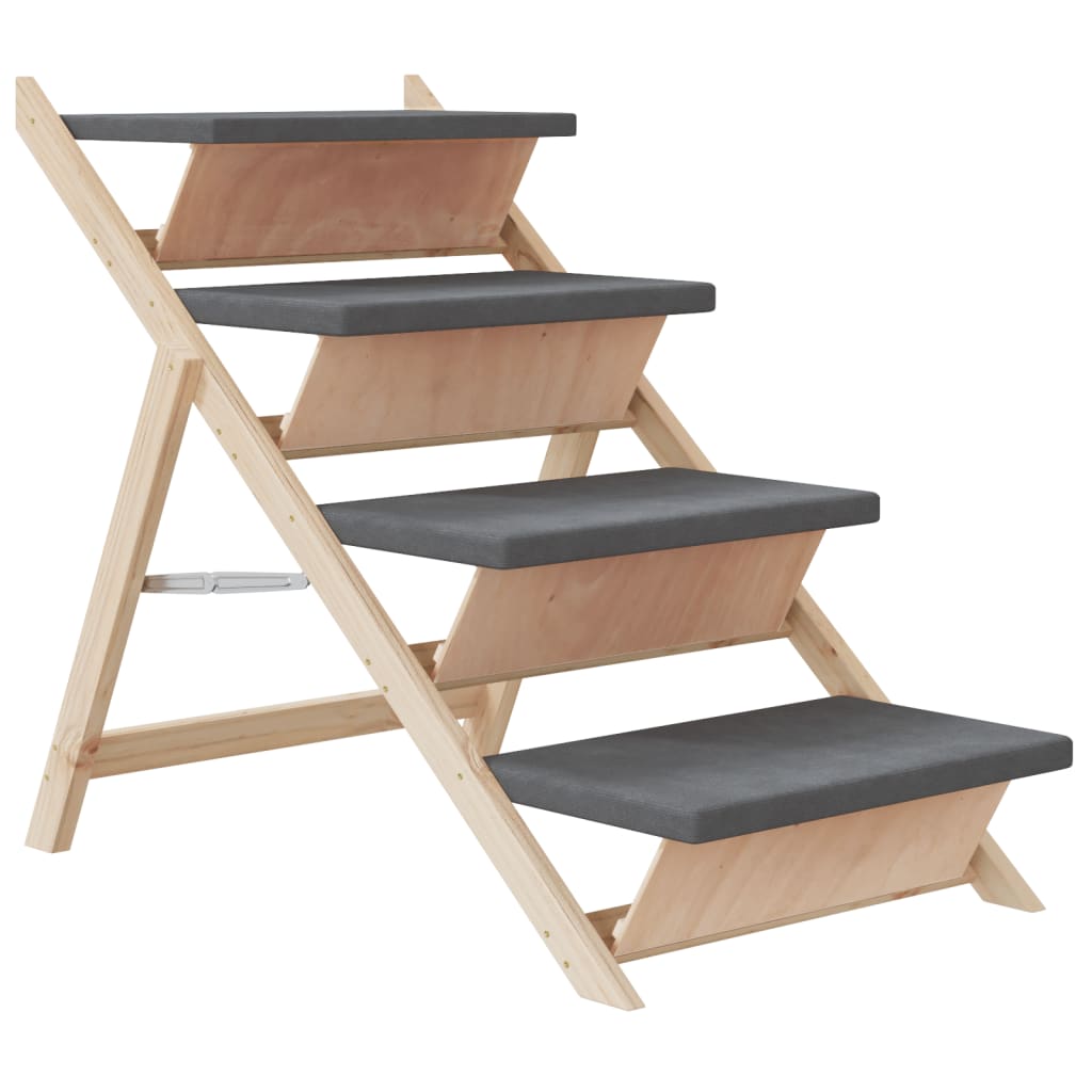 Escalier de chien vidaxl 105x47 cm en pin massif gris gris