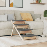 Escalier de chien vidaxl 105x47 cm en pin massif gris gris - afbeelding 1