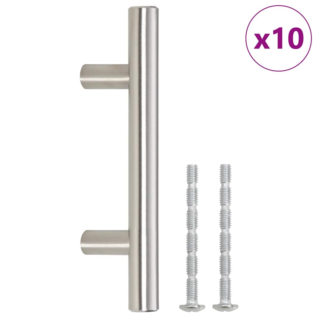 Vidaxl gère 10 st 64 mm en acier inoxydable en argent coloré