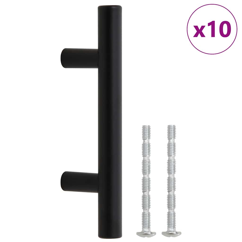 Vidaxl gère 10 st 64 mm en acier inoxydable noir