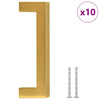 VidaXL poignées 10 pcs 96 mm acier inoxydable doré