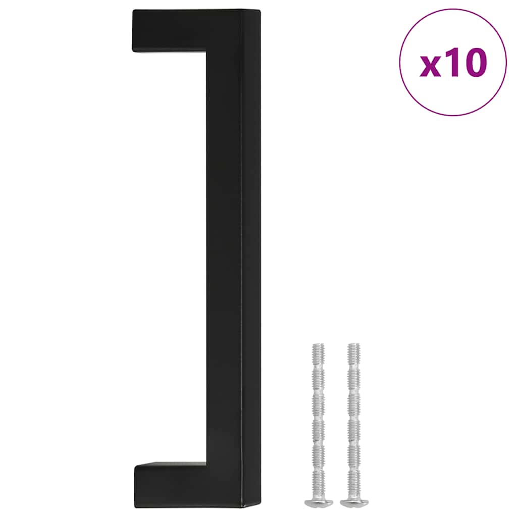 Vidaxl gère 10 st 128 mm en acier inoxydable noir