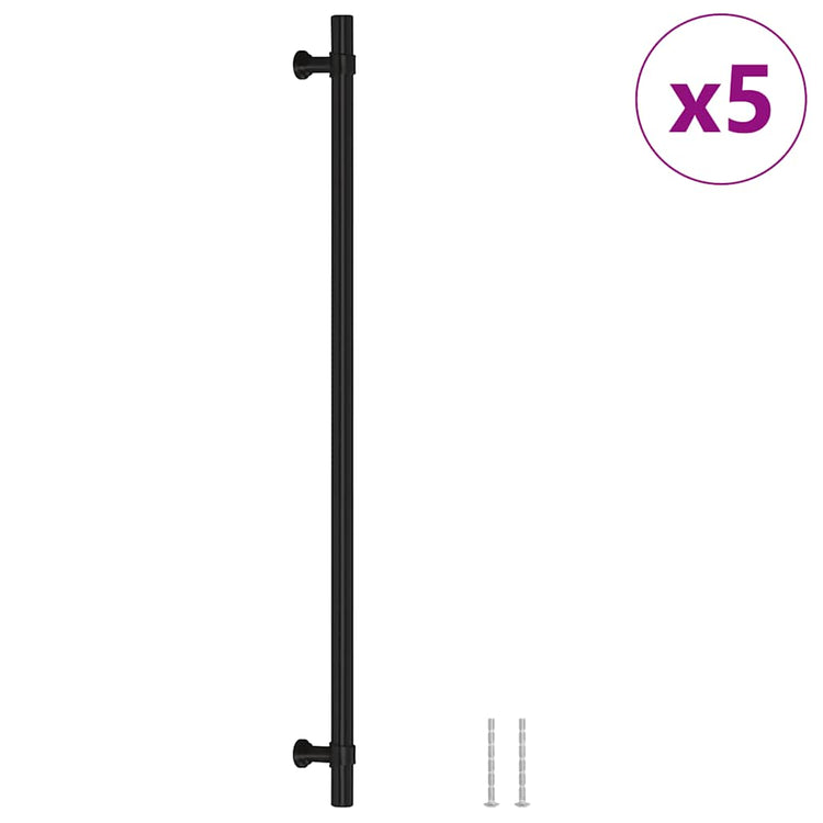 VidaXL poignées 5 pcs 320 mm acier inoxydable noir