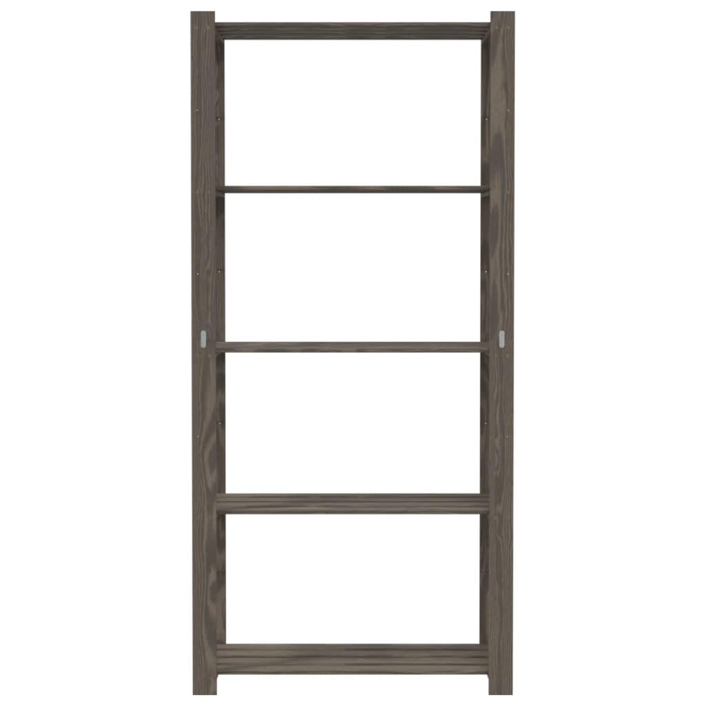 Rack de stockage Vidaxl 5 couches 80x38x170 cm Gris de pin solide