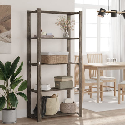 Rack de stockage Vidaxl 5 couches 80x38x170 cm Gris de pin solide