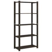 Rack de stockage Vidaxl 5 couches 80x38x170 cm Bois de pin massif noir - afbeelding 2