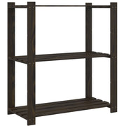 Rack de stockage Vidaxl 3 couches 80x38x90 cm Bois de pin massif noir - afbeelding 2