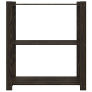 Rack de stockage Vidaxl 3 couches 80x38x90 cm Bois de pin massif noir - afbeelding 3