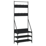 Rack à vêtements Vidaxl avec porte-chaussures 72x34x184 cm noir - afbeelding 2