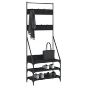 Rack à vêtements Vidaxl avec porte-chaussures 72x34x184 cm noir - afbeelding 3