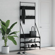 Rack à vêtements Vidaxl avec porte-chaussures 72x34x184 cm noir - afbeelding 1
